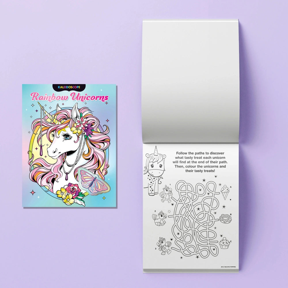 Kaleidoscope Colouring Pages Book Unicorn Rainbows Assortment
