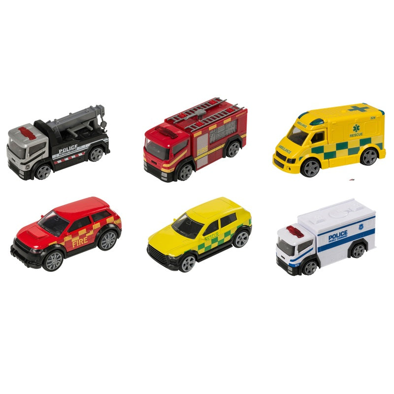 Revz Emergency 6 Pack Of Die Cast Vehicles