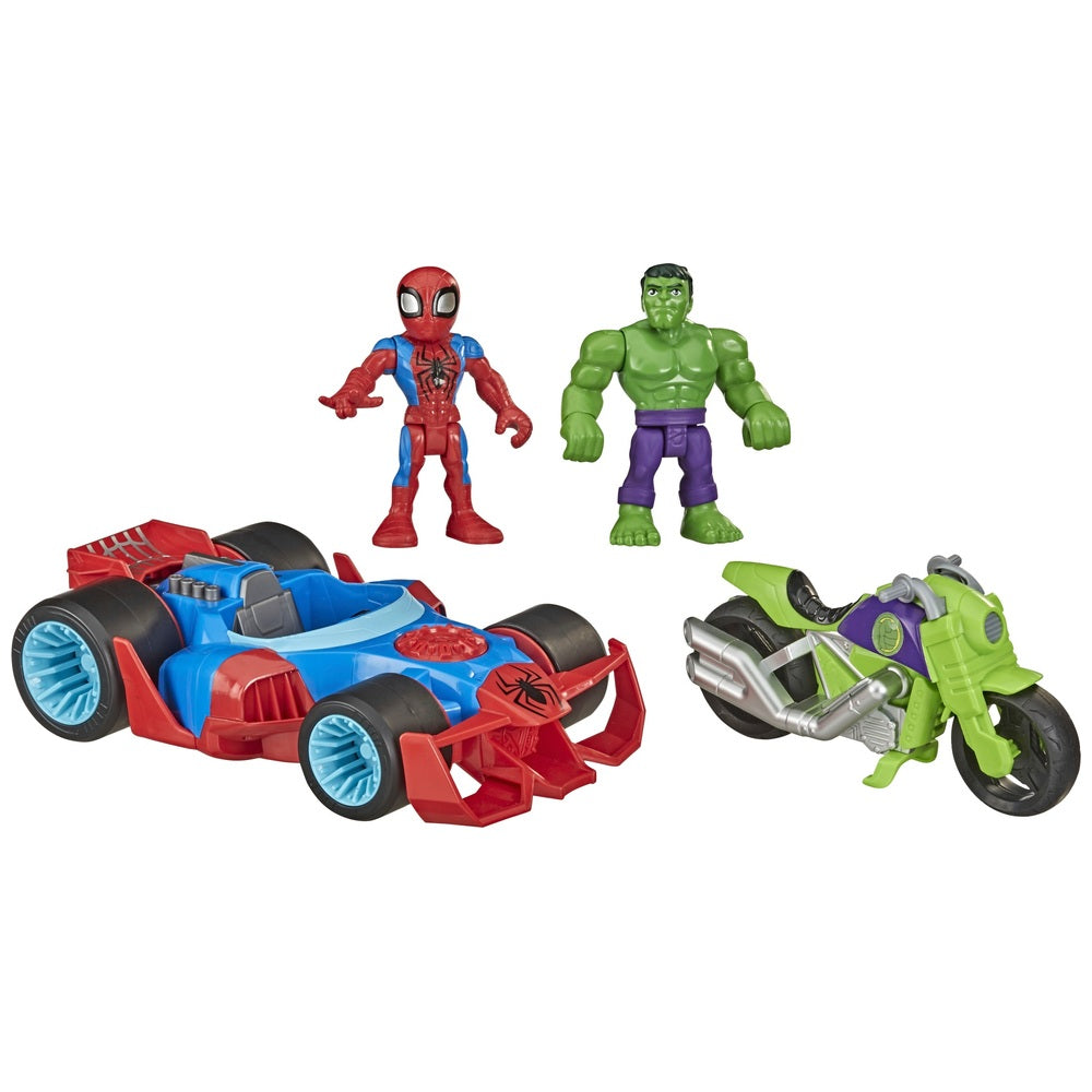 Playskool Heroes Marvel Super Hero Adventures 13Cm Action Racers Vehicle 2 Pack