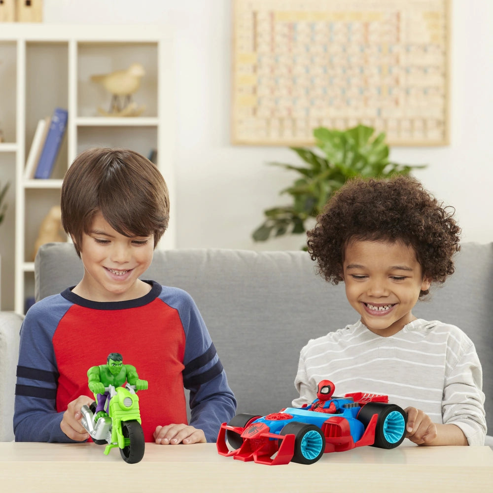 Marvel Super Hero Adventures Set Spider-Man And Hulk Vehicles 2 Pack