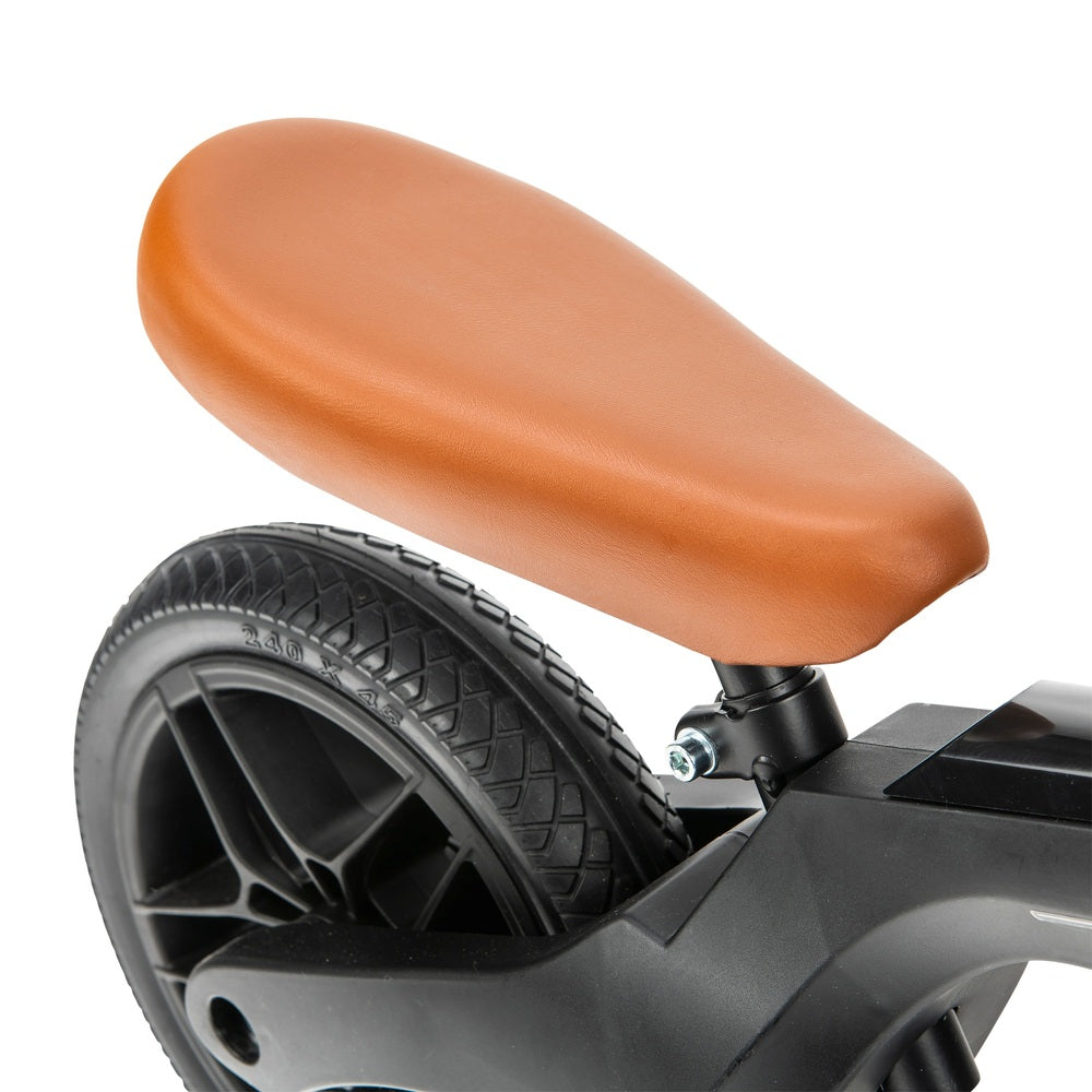 Q Play Tech Balance Bike Black & Brown Rubber