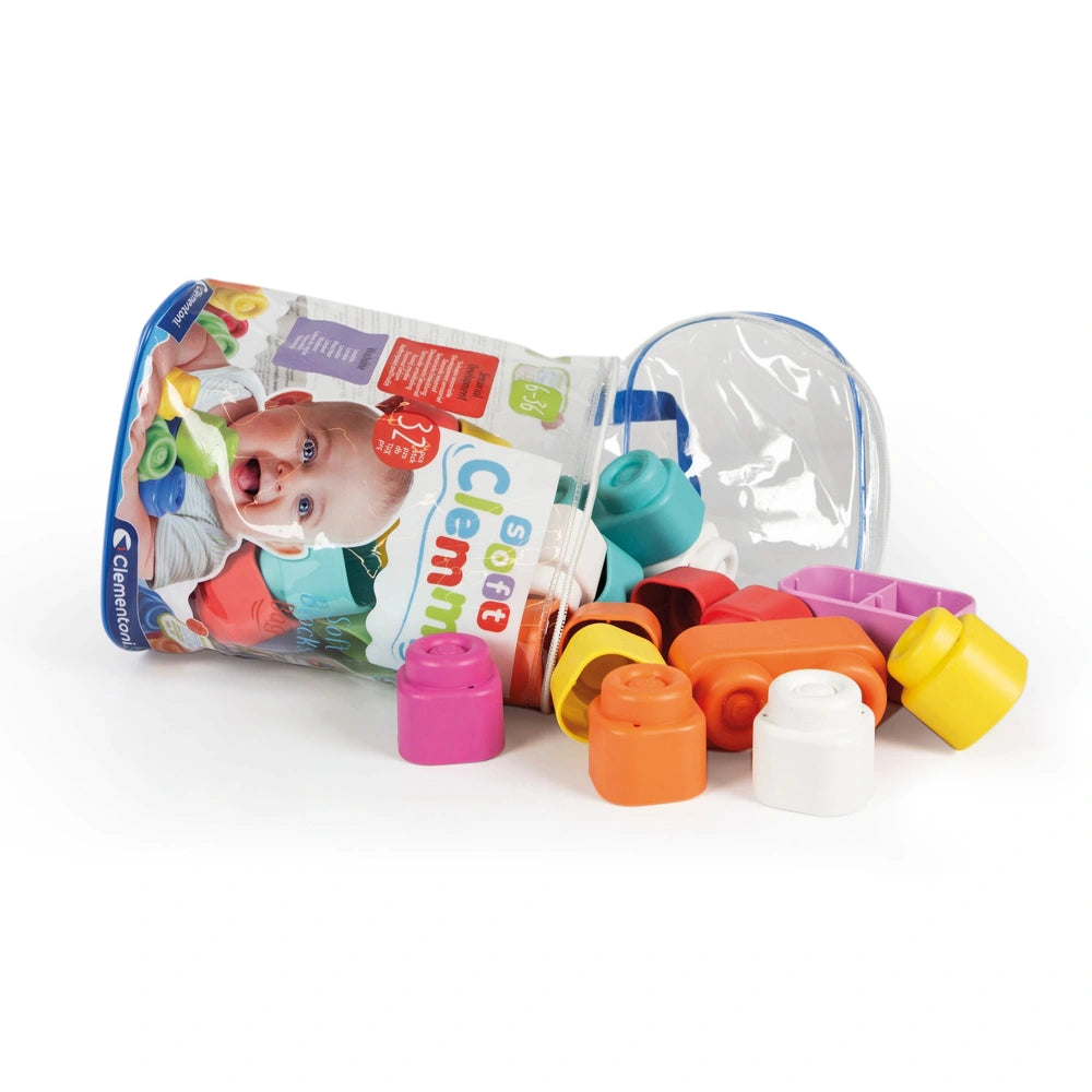Clementoni Baby Soft Clemmy Sensory Baby Building Blocks 32 Pieces