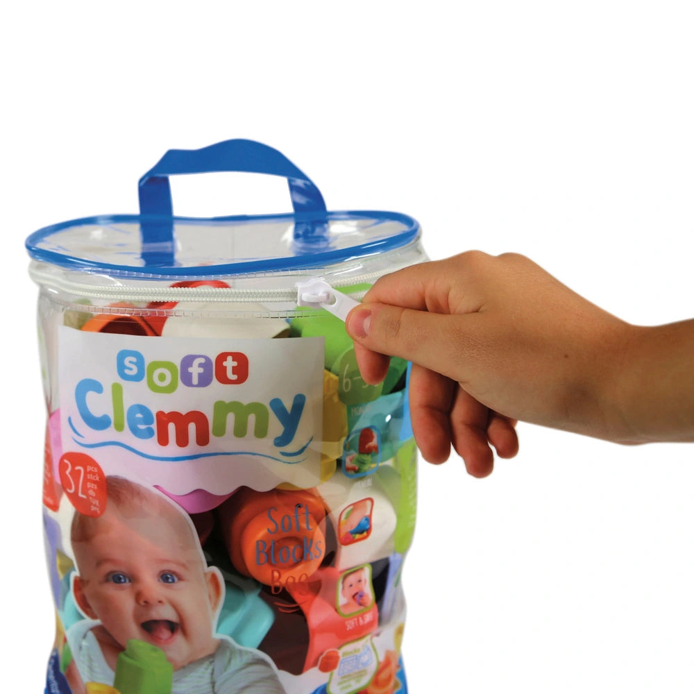 Clementoni Baby Soft Clemmy Sensory Baby Building Blocks 32 Pieces