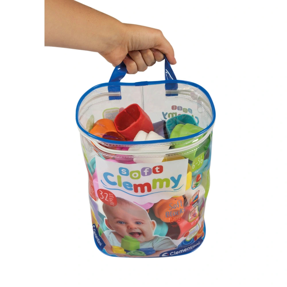Clementoni Baby Soft Clemmy Sensory Baby Building Blocks 32 Pieces