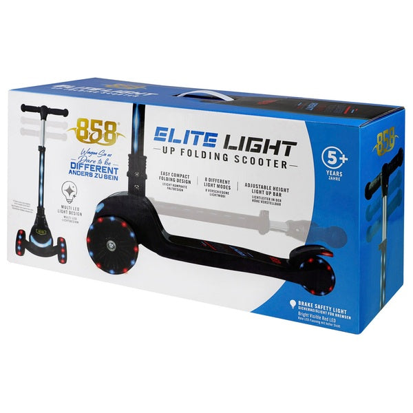 858 Elite Led Light Up Scooter Black/Blue