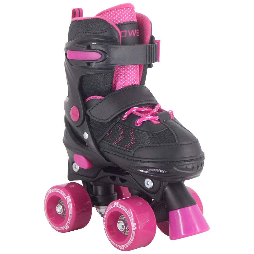 Adjustable Quad Skate Pink Black 9-12J