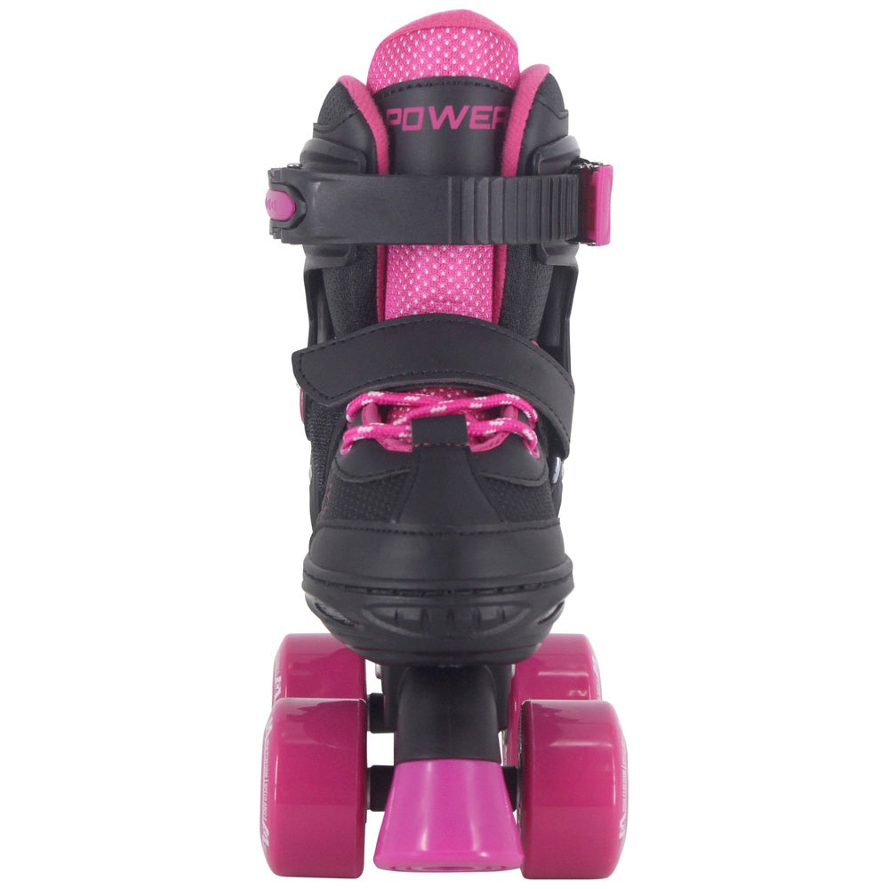 Adjustable Quad Skate Pink Black 9-12J