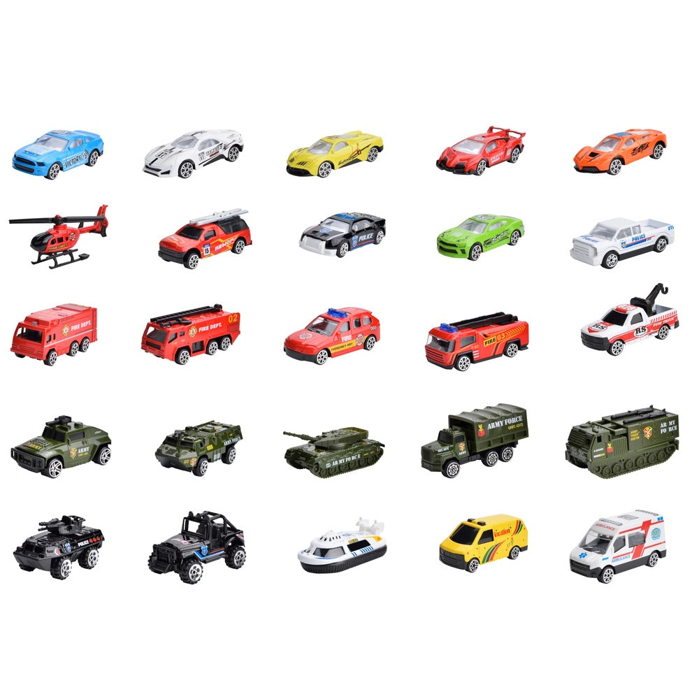 25 Pack Diecast Vehicle Playset