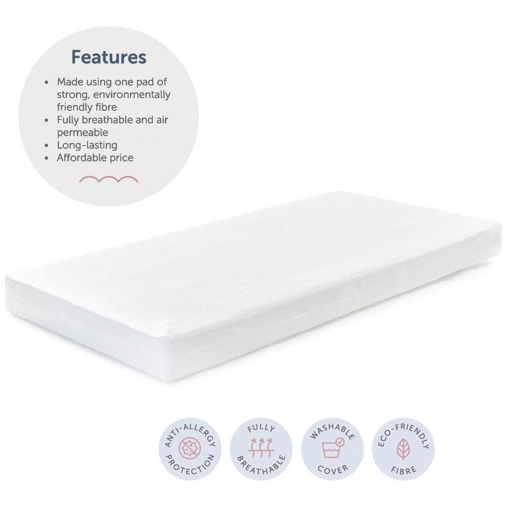 Baby Elegance Breathe-Dry Fibre Cot Bed Mattress 140X70Cm