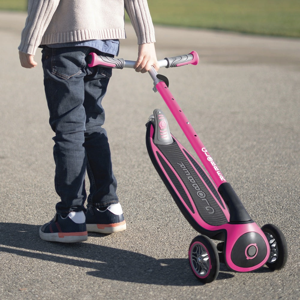 Globber Master Lights Folding Scooter Pink
