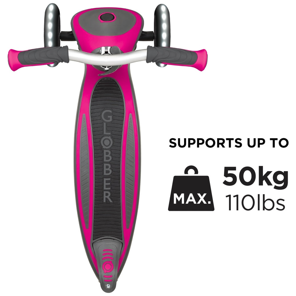 Globber Master Lights Folding Scooter Pink