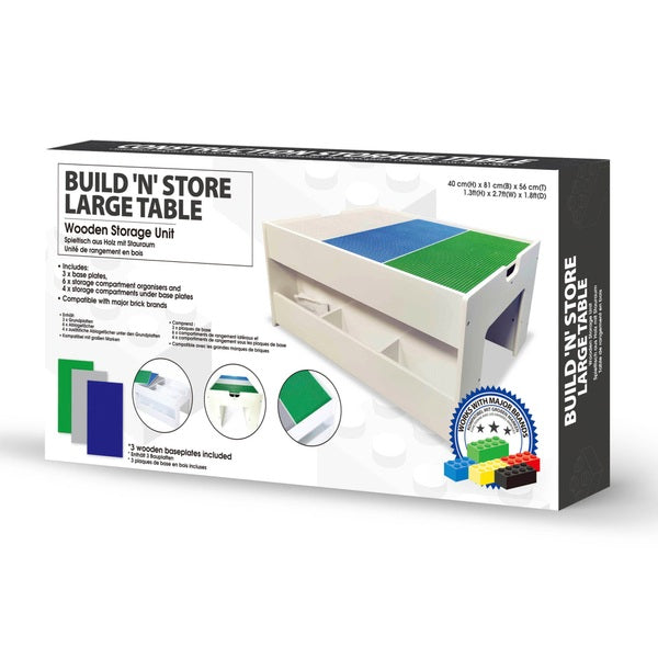 Build 'N' Store Large Brick Wooden Storage Table