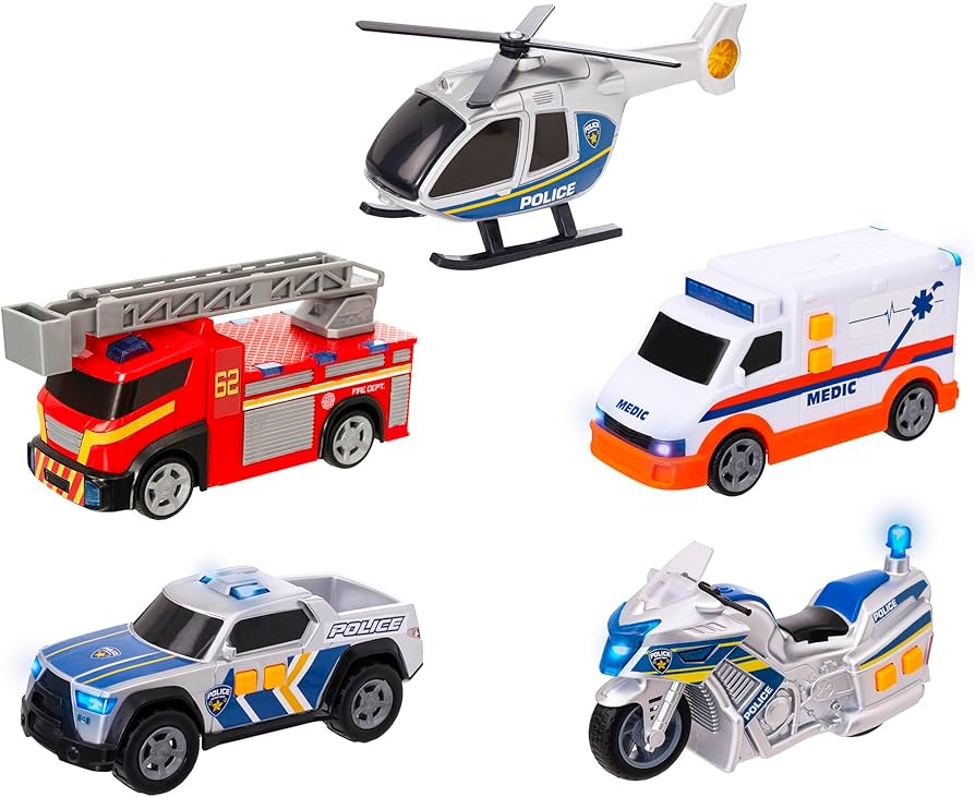 Super Wheelz Lights & Sounds Emergency Vehicle 5 Pack