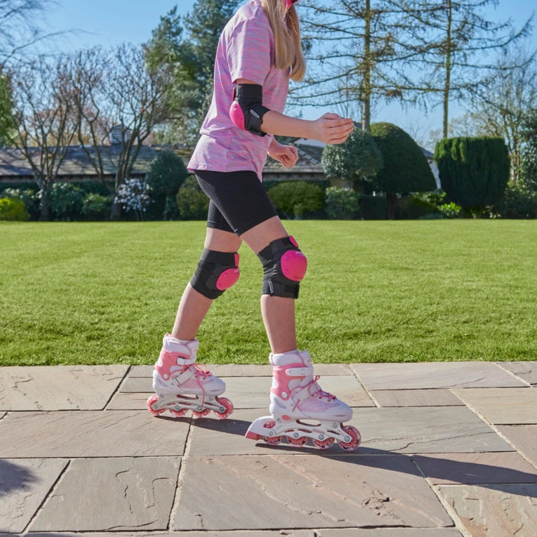 Adjustable Inline Skates Pink And White Uk Size 2 – 4