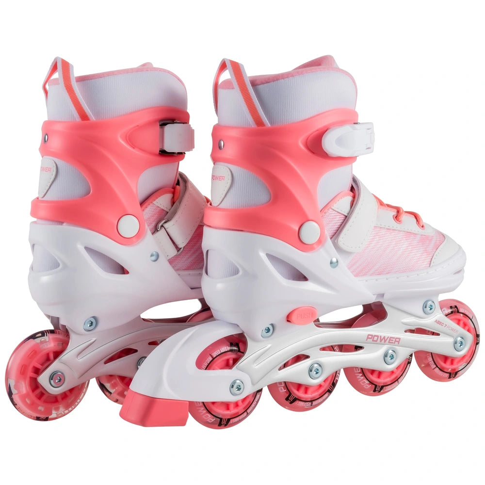 Adjustable Inline Skates Pink And White Uk Size 2 – 4