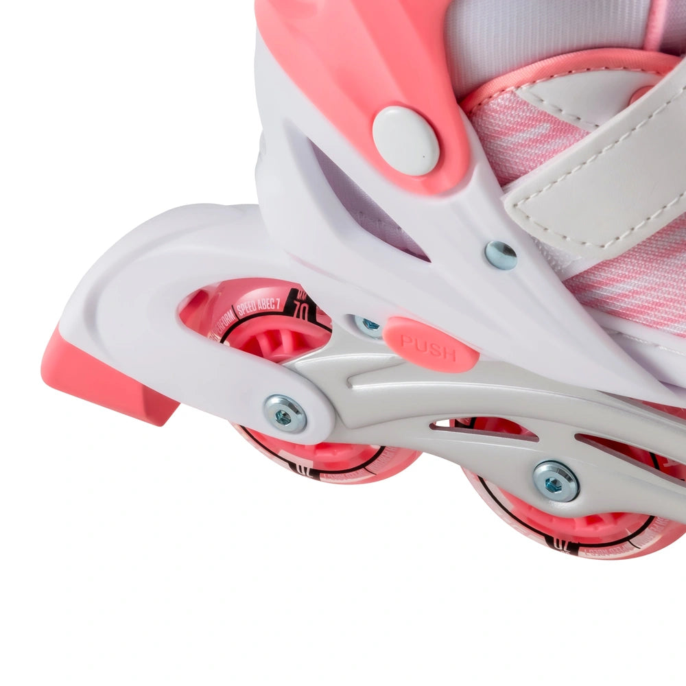 Adjustable Inline Skates Pink And White Uk Size 2 – 4