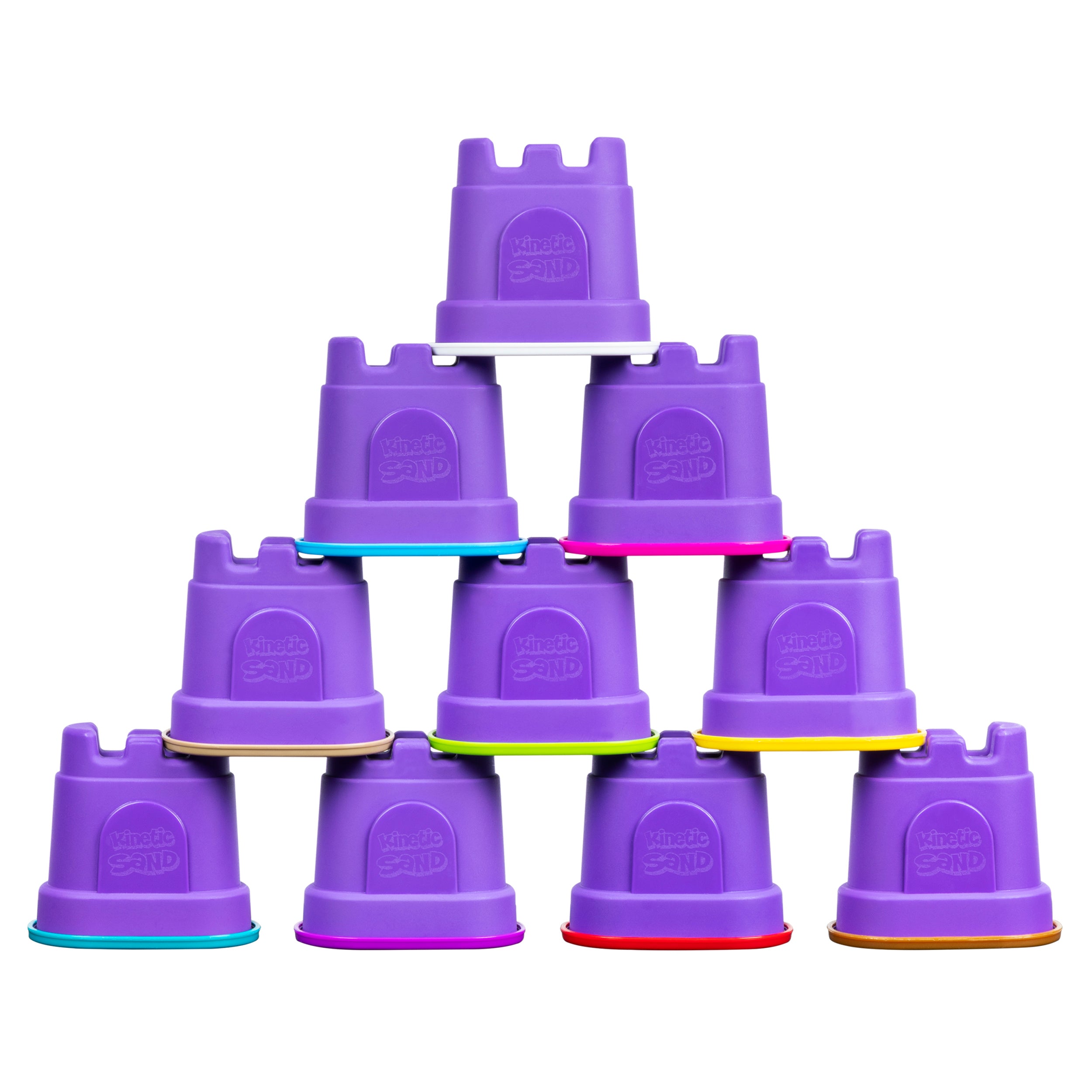Kinetic Sand, Castle Containers 10-Colour Pack Play Sand Toys