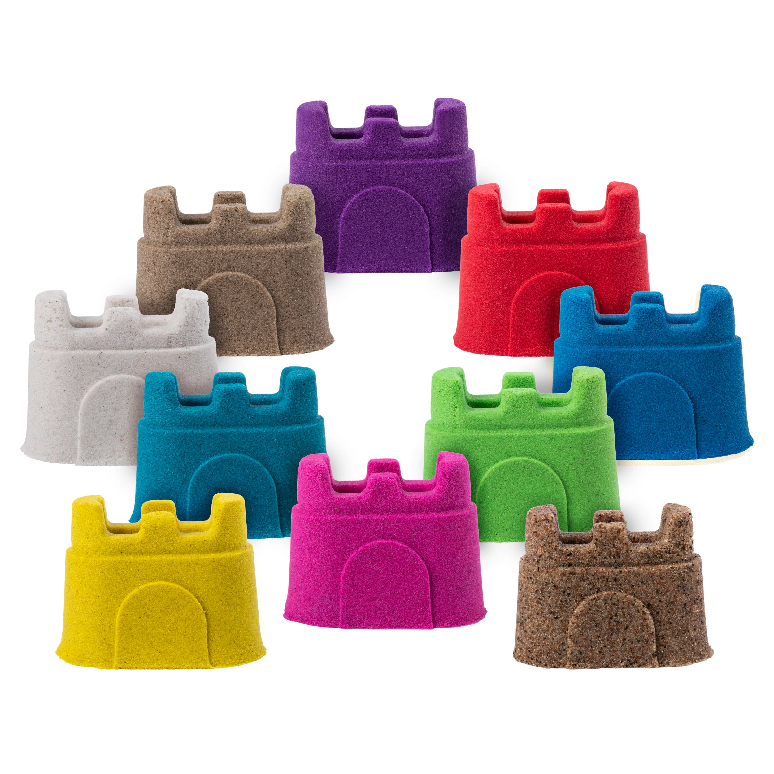 Kinetic Sand, Castle Containers 10-Colour Pack Play Sand Toys