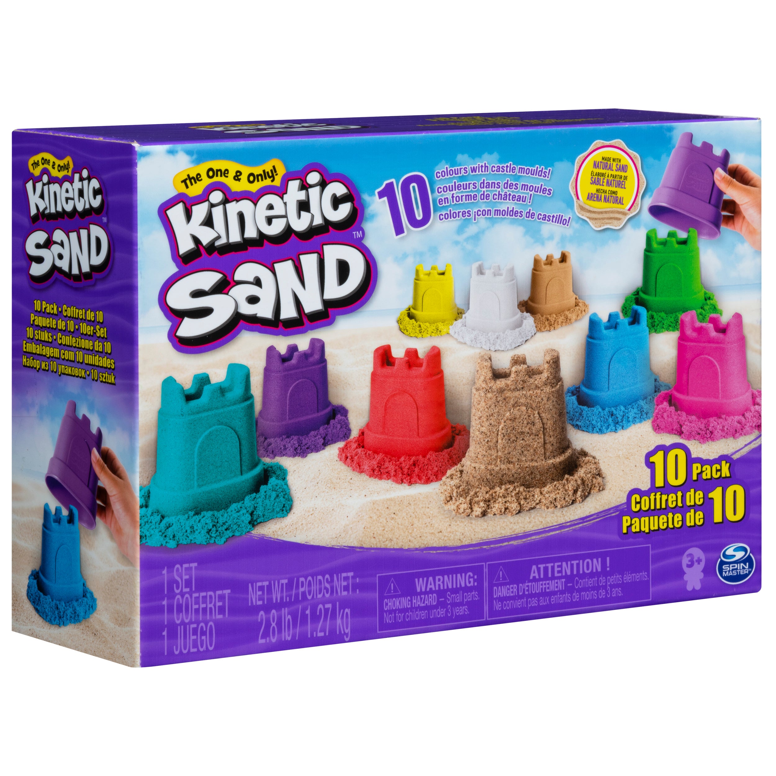 Kinetic Sand, Castle Containers 10-Colour Pack Play Sand Toys