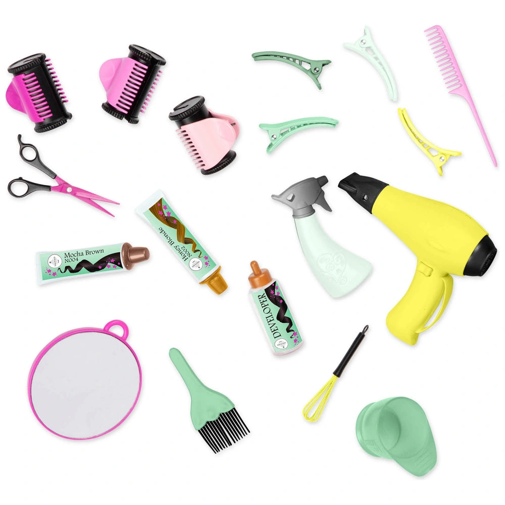 Our Generation Hair Salon Cart And Hair Styling Accessories Playset