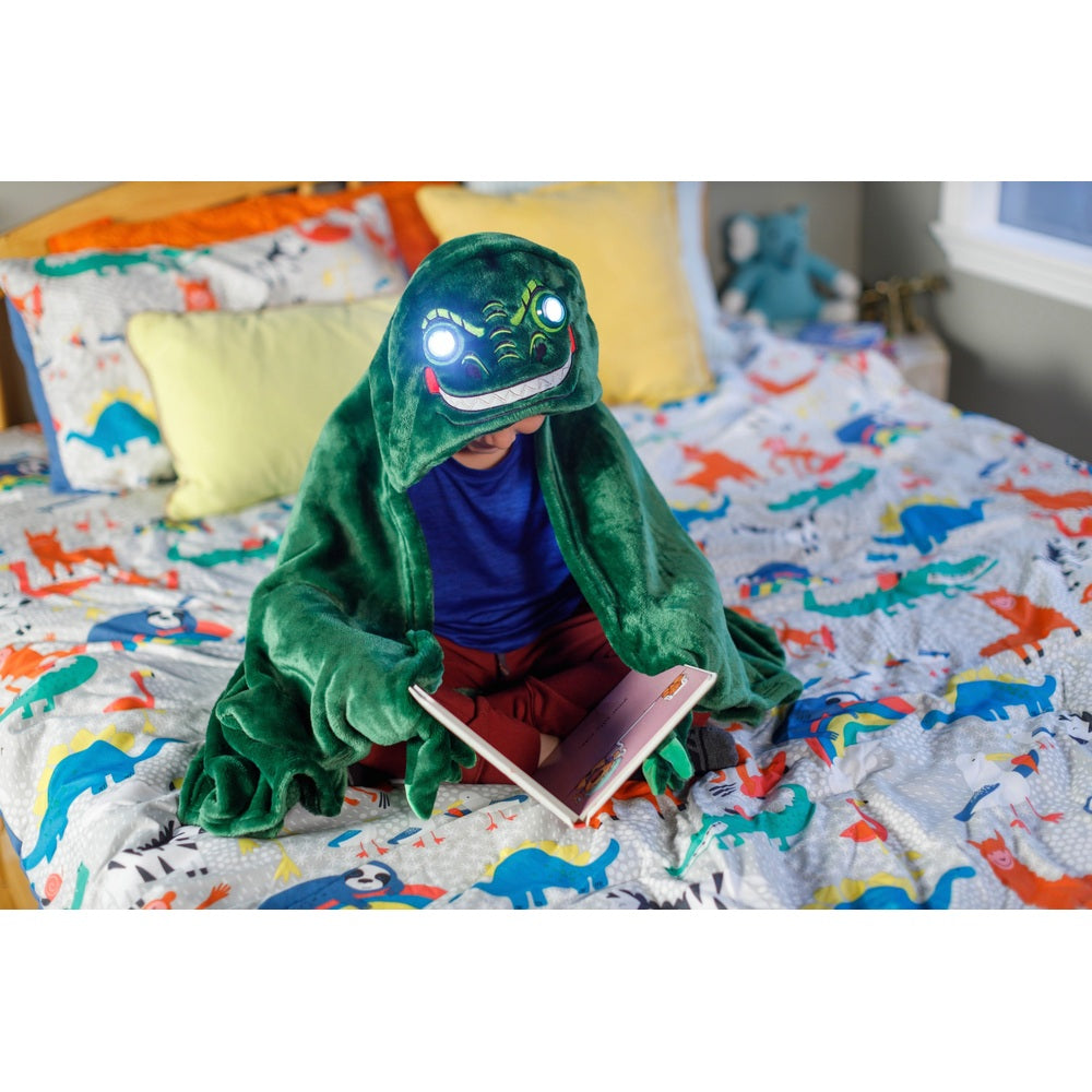 Bright Eyes Blanket With Led Light-Up Eyes Dinosaur