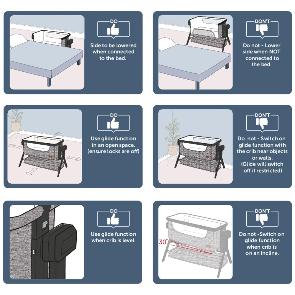Baby Elegance Co Glide Electric Bedside Crib