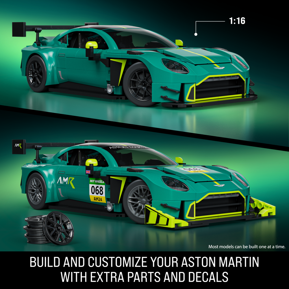 Mattel Brick Shop Hot Wheels Elite Series '24 Aston Martin Vantage Gt3 Building Set