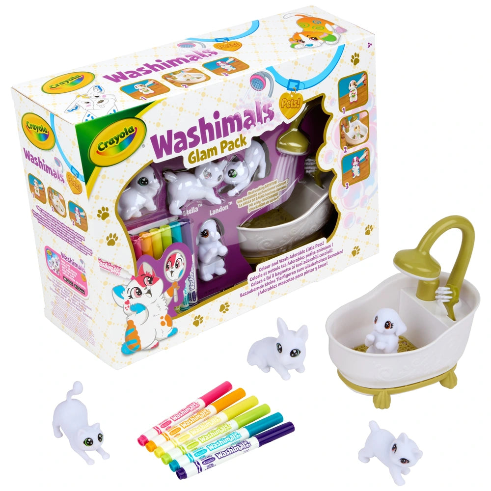 Crayola Washimals Pets Colour And Wash Pets And Bath Tub Set