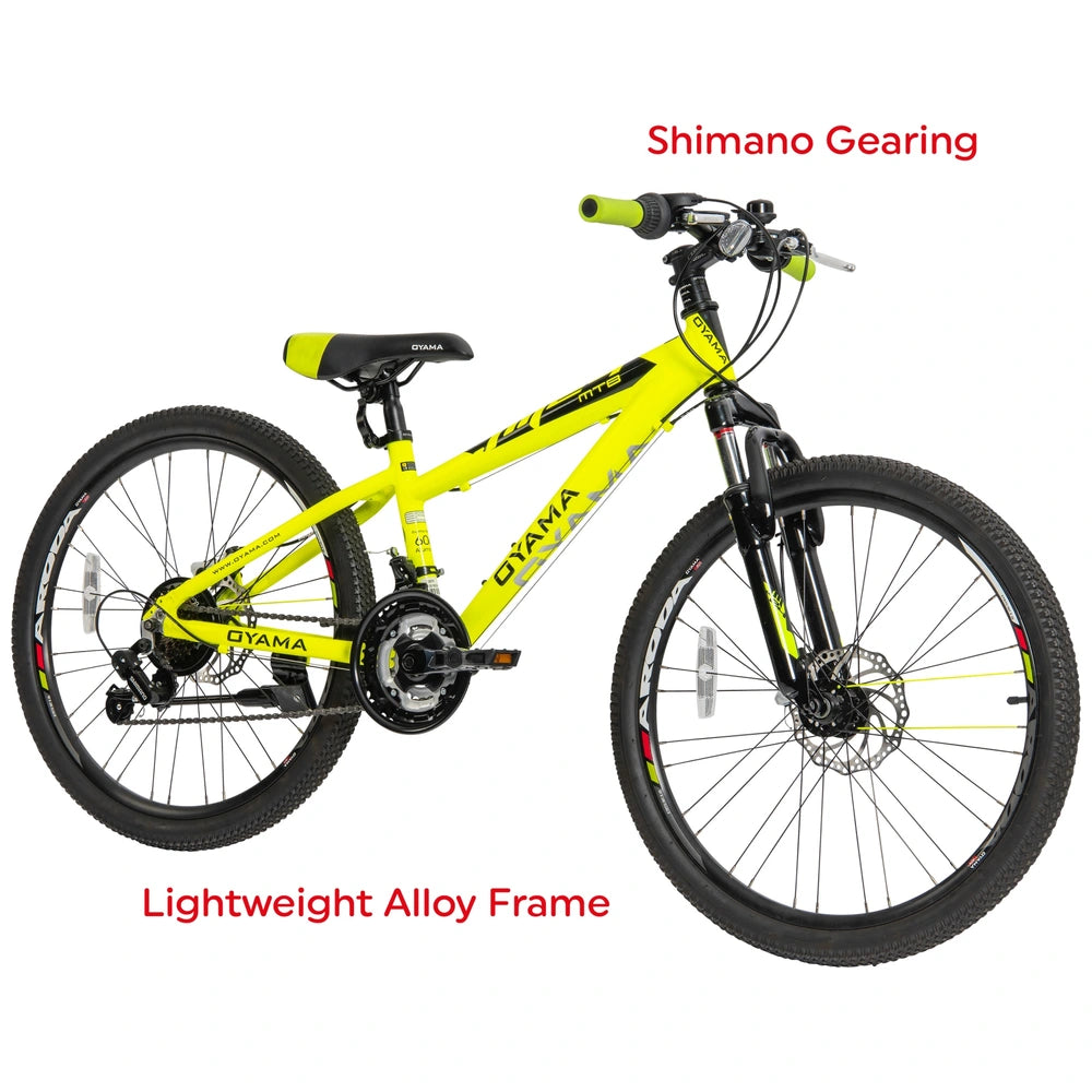 24 Inch Oyama Jm24 Alloy Mountain Bike Yellow