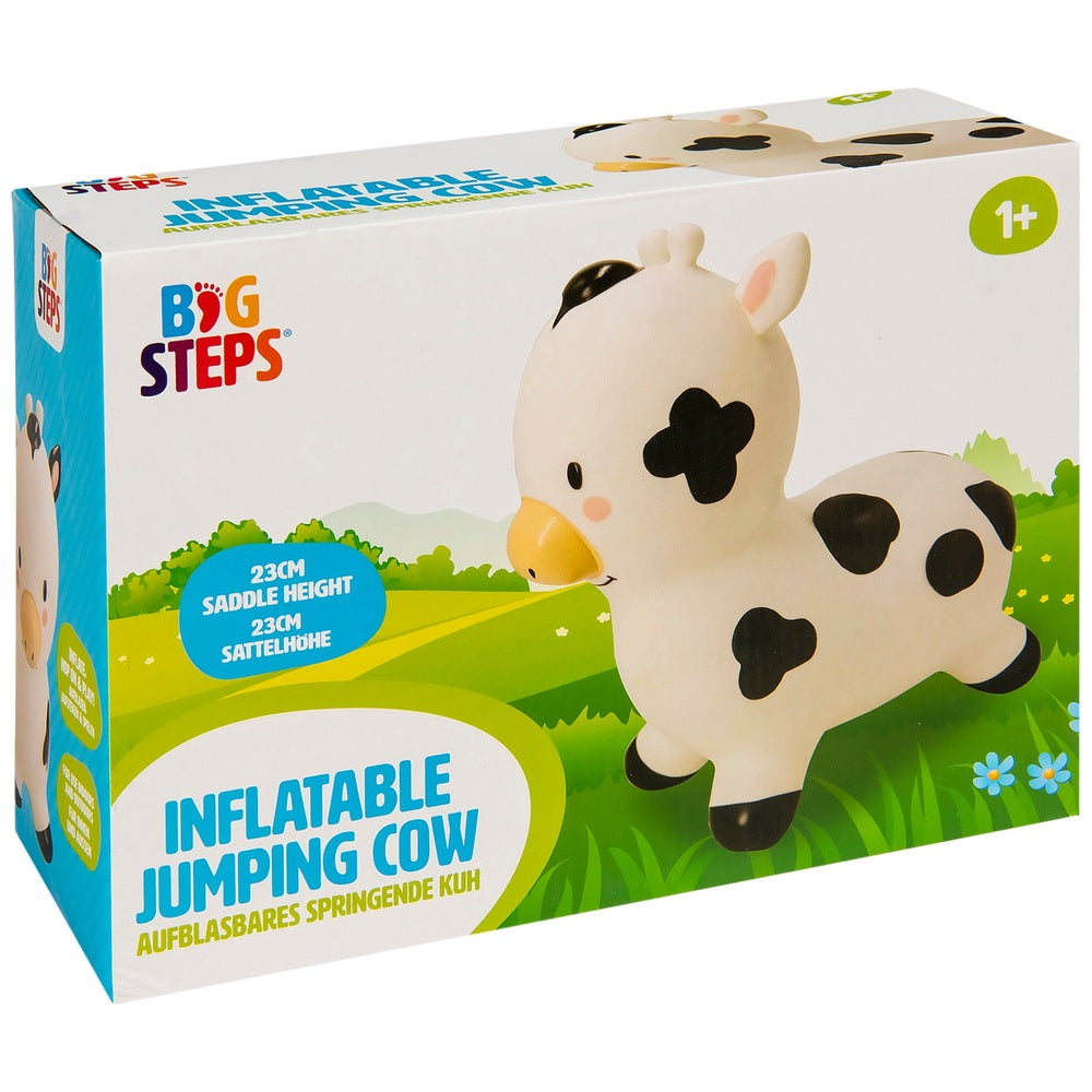 Big Steps Play Inflatable Cow Hopper Black & White