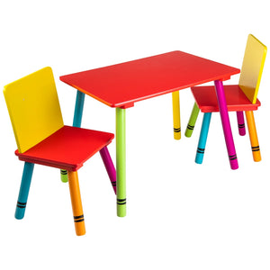 Wooden Crayon Table & Chairs