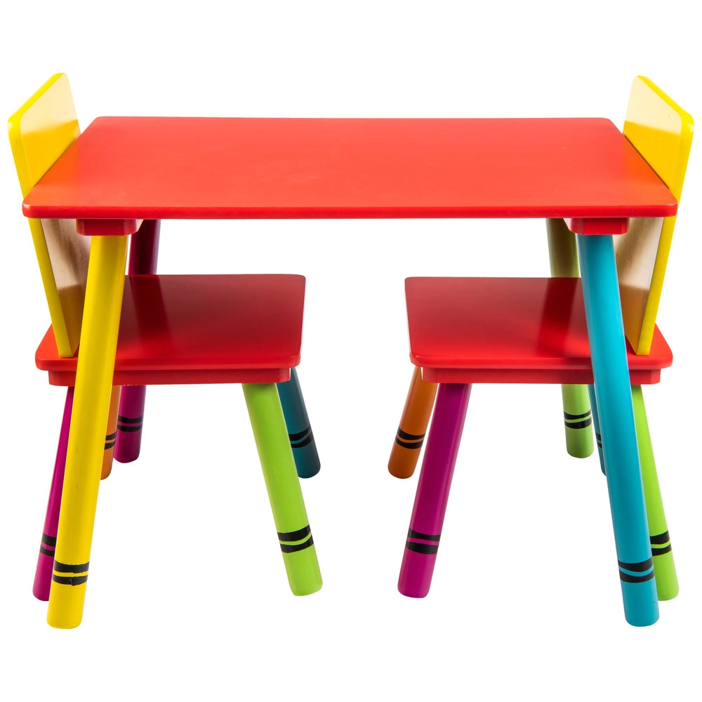 Wooden Crayon Table & Chairs
