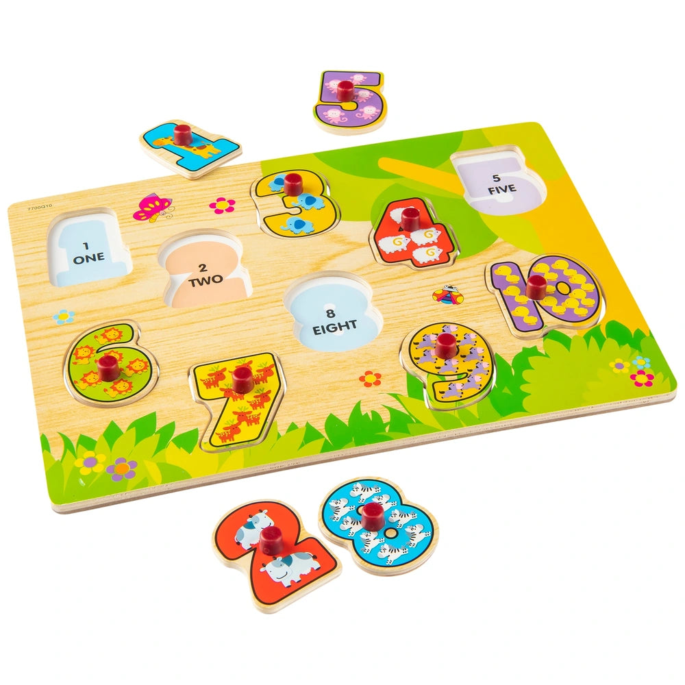Chunky Wooden Numbers Shapes Puzzle
