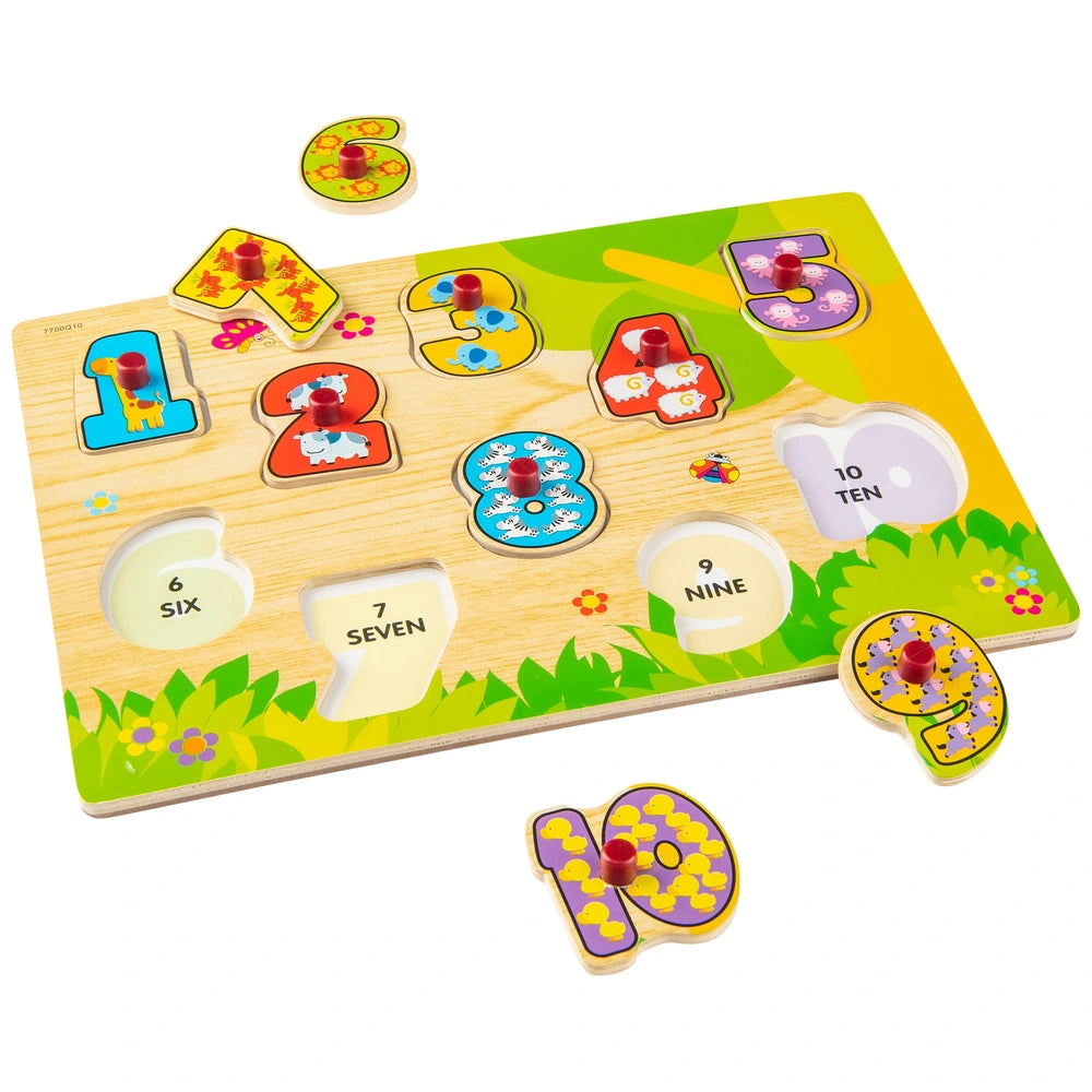 Chunky Wooden Numbers Shapes Puzzle