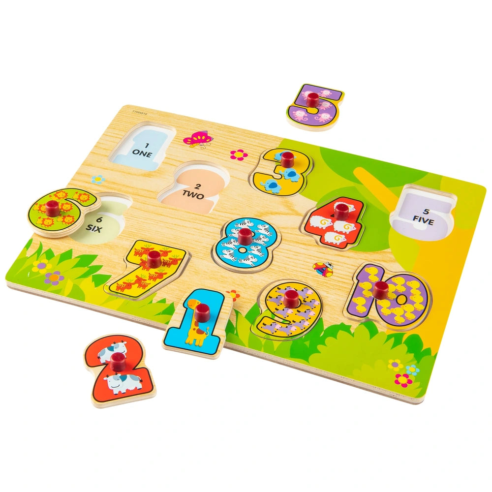 Chunky Wooden Numbers Shapes Puzzle