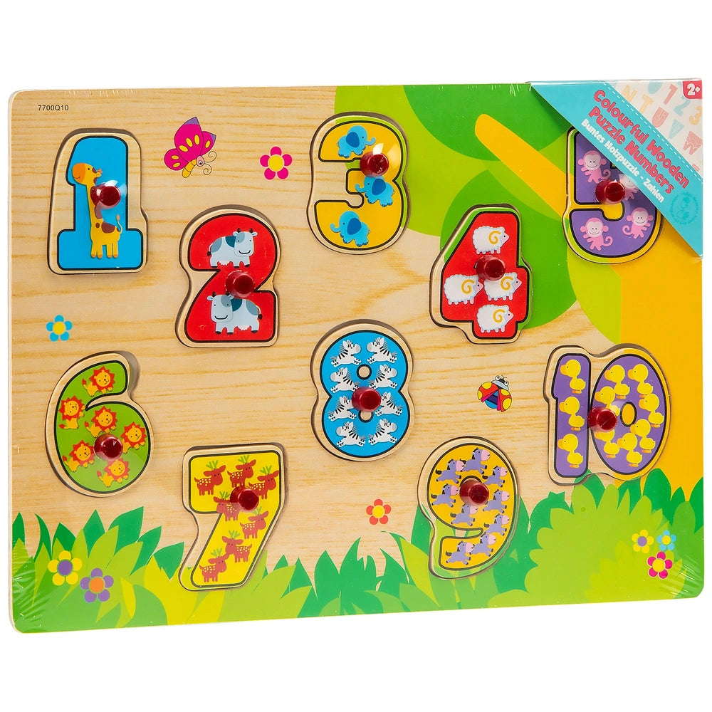 Chunky Wooden Numbers Shapes Puzzle