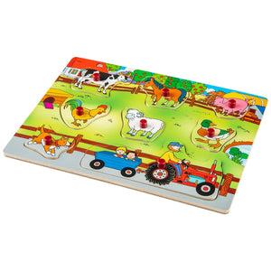 Wooden Puzzle Chunky Farm Shapes