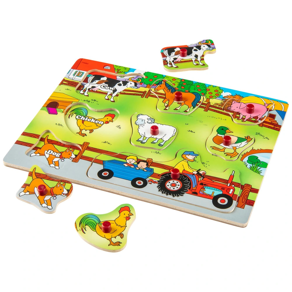 Wooden Puzzle Chunky Farm Shapes
