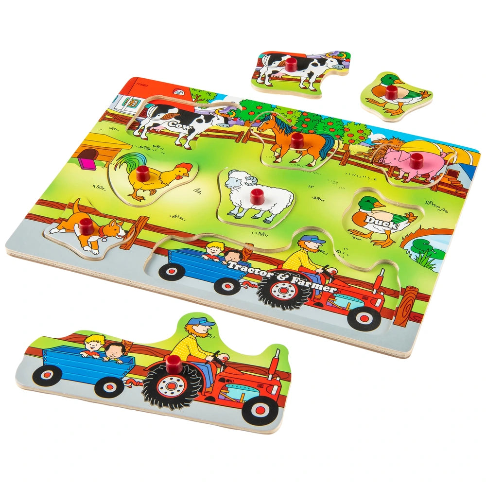 Wooden Puzzle Chunky Farm Shapes