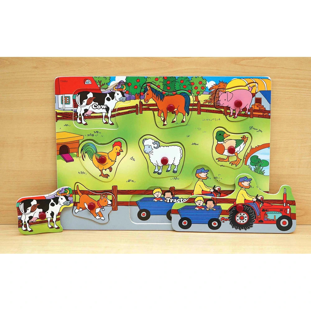 Wooden Puzzle Chunky Farm Shapes