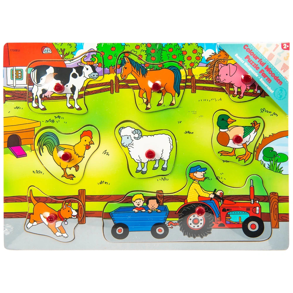 Wooden Puzzle Chunky Farm Shapes
