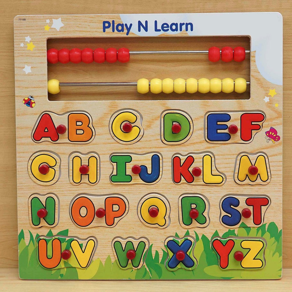 Play & Learn Alphabet Wooden Puzzle With Abacus