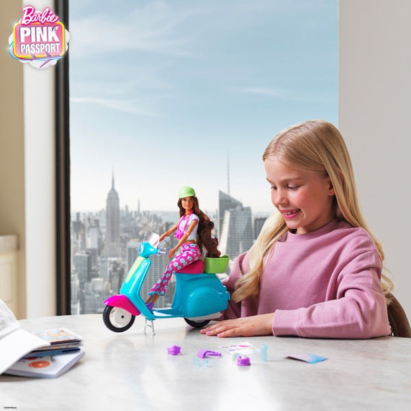 Barbie Holiday Fun Doll, Scooter And Accessories