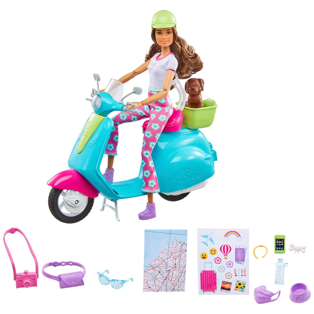 Barbie Holiday Fun Doll, Scooter And Accessories