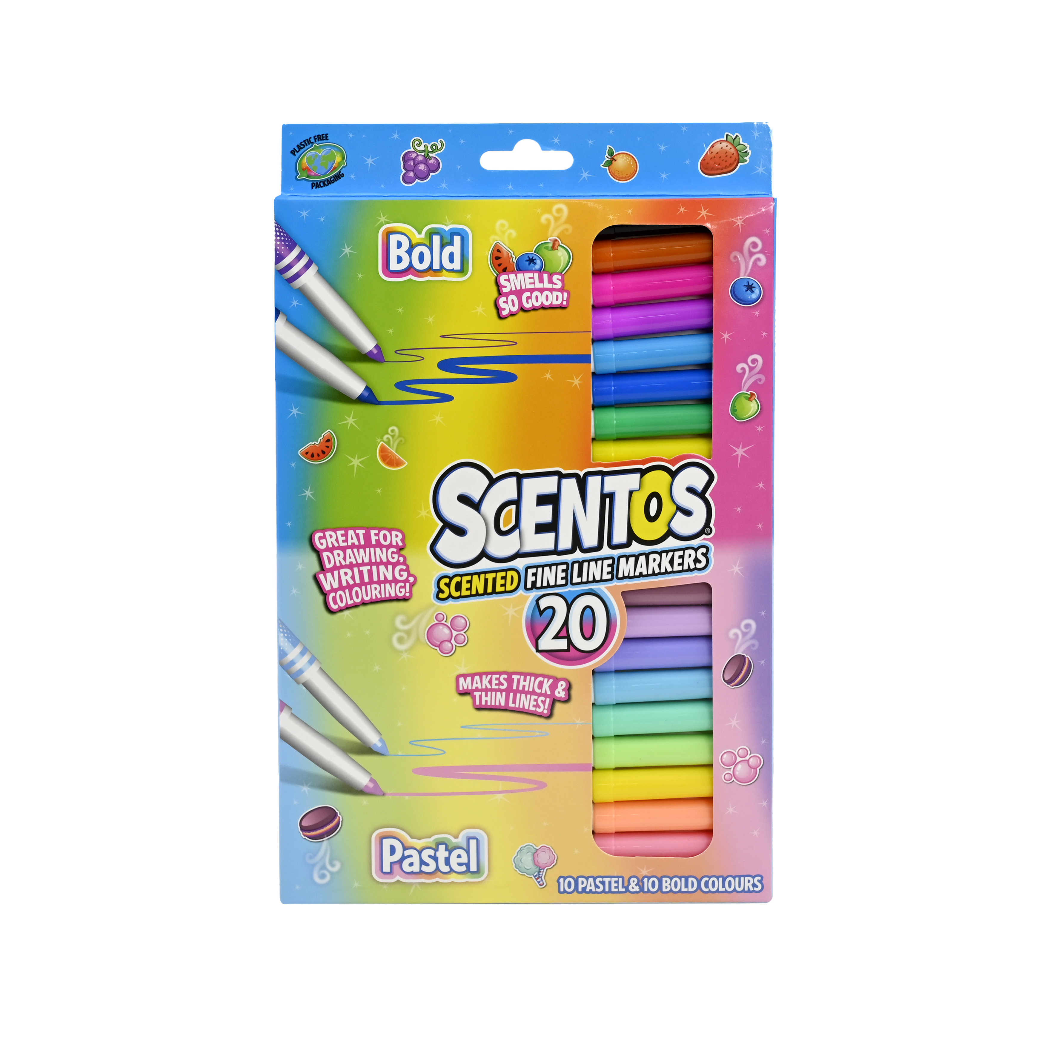 20 Scentos Fine Liners Bold & Pastel