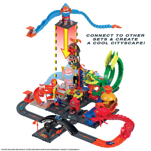 Hot Wheels City Wreck & Ride Gorilla Attack Playset And Vehicle