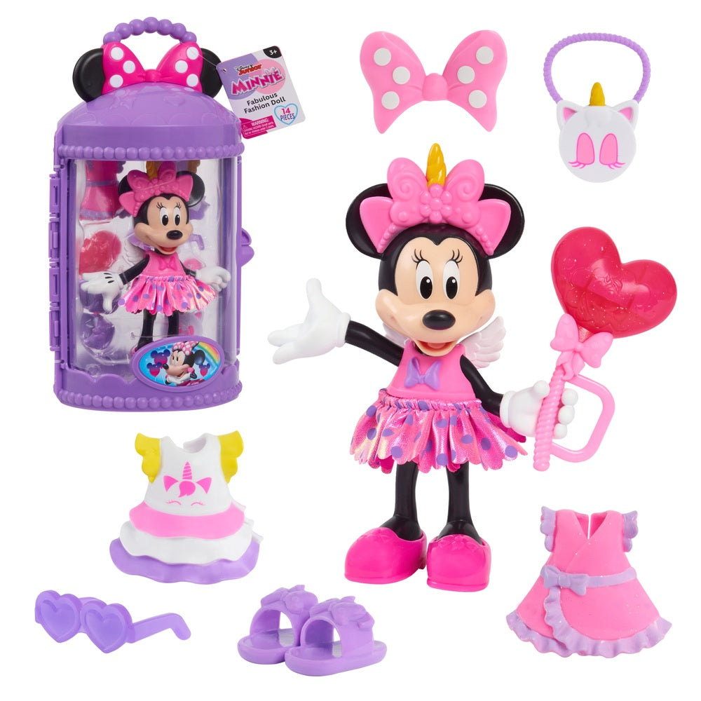 Disney Junior Minnie Mouse Fabulous Fashion Doll With Case