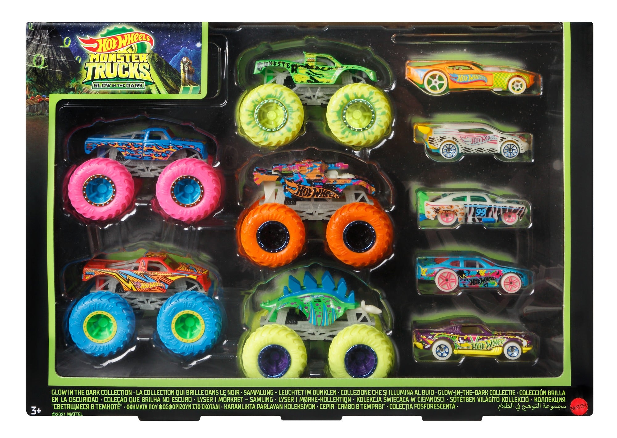 Hot Wheels Monster Trucks Glow In The Dark Multipack