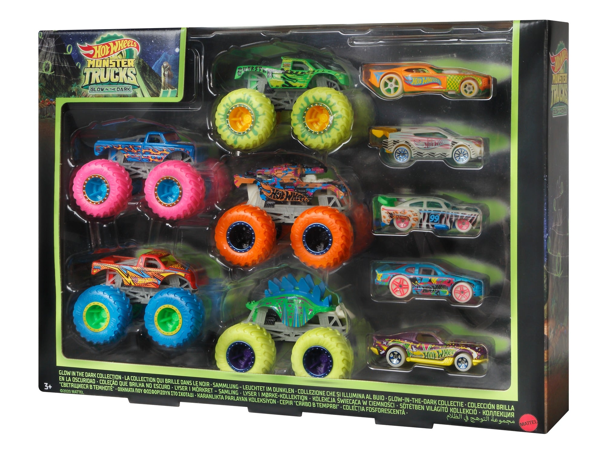 Hot Wheels Monster Trucks Glow In The Dark Multipack