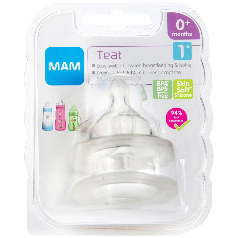 Mam Baby Bottle Teats Size 1 Slow-Flow 2 Pack